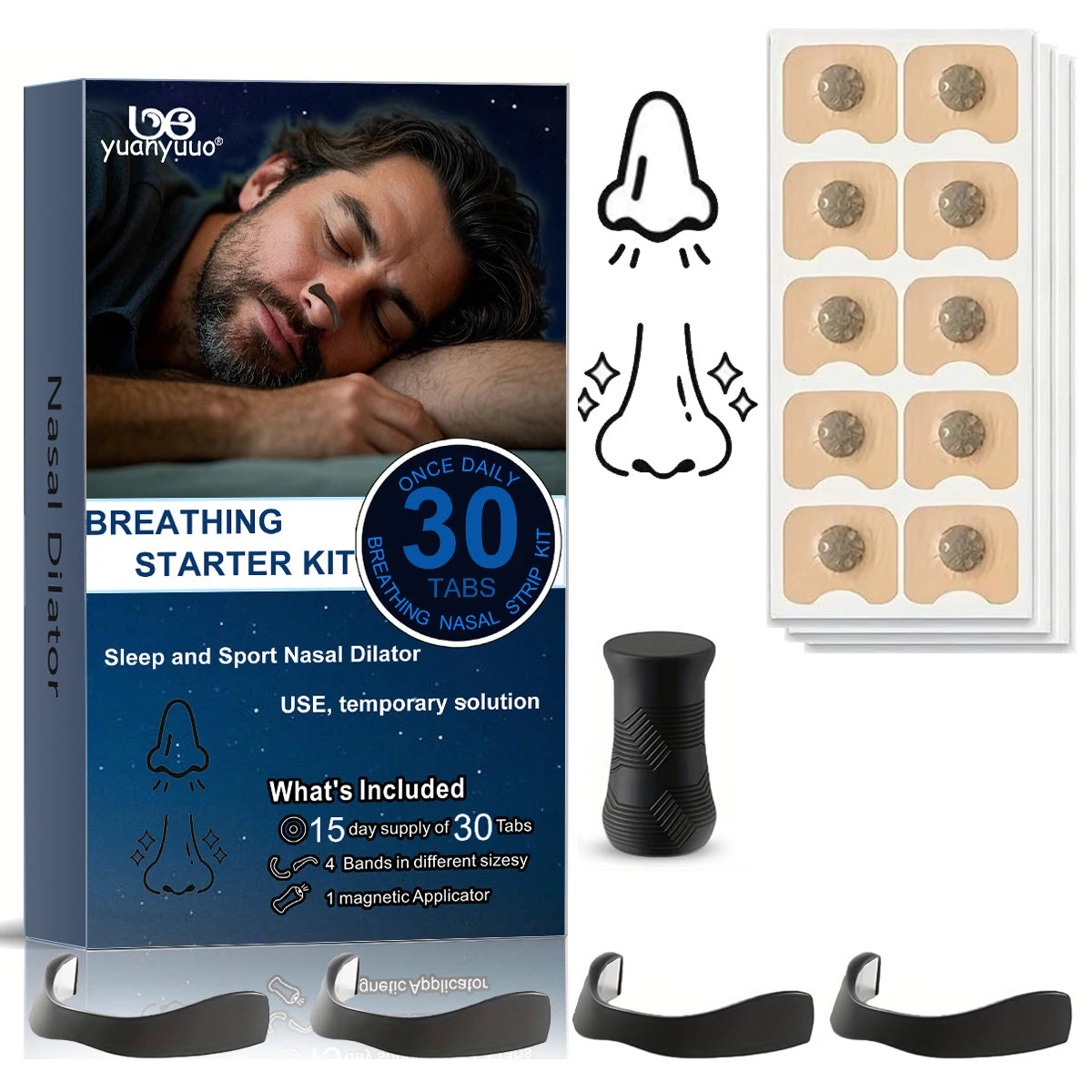 Magnetic Nose Fitness Bar | Anti Sweat Grip Design | Physical Support | Exercise/Daily Use Accessories. Exercise/sleep use.